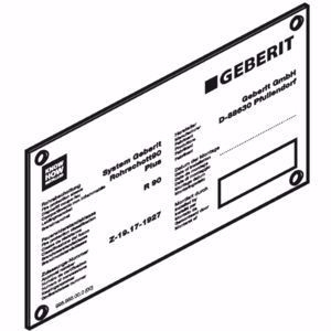 Picture of Geberit Hinweisschild zu Rohrschott90, Art.Nr. : 243.429.00.1