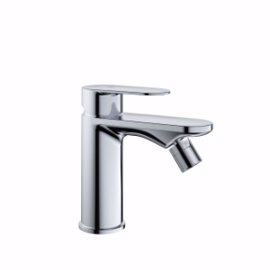 Bild von KWC ELLA Bidet chromeline A 105 Hebelmischer Auslauf fest Kugelgelenk-Neoperl Cascade, chromeline, mit Ablaufventil, flex-PEX 3/8", Art.Nr. : 13.381.041.000FL