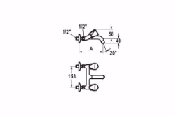 Bild von KWC STAR Küche chromeline A 175 AD 153 Zweigriffmischer Auslauf fest Neoperl Cascade, Art.Nr. : K.11.42.43.000A69