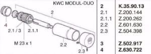 Picture of KWC MODUL Umstellventil M23x1, Chromeline z.Basiseinheit Duo, Art.Nr. : K.35.90.13.000