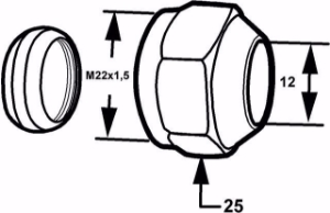 Picture of IMI Hydronic Engineering Anschlusskupplung mit Konus D=12 mm M22 x 1,5, Art.Nr. : 53372412