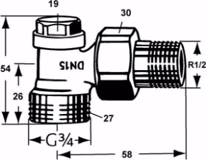 Bild von IMI Hydronic Engineering Heizkörper-Verschraubung Regulux EARE15(1/2Z), Art.Nr. : 0361-02.000