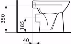 Picture of Laufen PRO - Stand-WC, Tiefspüler, mit Spülrand, Abgang waagerecht, 470 x 360 x 400,  000, weiss , Art.Nr. : H8219560000001