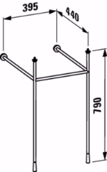 Bild von Laufen KARTELL BY LAUFEN - Waschtischgestell, verchromt, passend zu Waschtisch 815331, 990 x 160 x 50,   004, chrom  , Art.Nr. : H3853340040001
