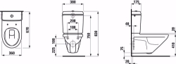 Bild von Laufen MODERNA R - Wand-WC 'rimless' für Spülkasten, Tiefspüler, ohne Spülrand, 400 LCC-weiss, 670 x 360 x 340, Art.Nr. : H8205494000001