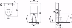 Picture of Laufen THE NEW CLASSIC - Stand-WC, Tiefspüler, spülrandlos, Abgang waagerecht oder senkrecht, 400 LCC-weiss, 530 x 370 x 430, Art.Nr. : H8238514000001