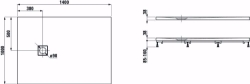 Bild von Laufen SOLUTIONS - Duschwanne, aus Verbundwerkstoff Marbond, rechteckig, Ablauf Seite, 000 weiss, 1400 x 1000 x 42, Art.Nr. : H2134450000001