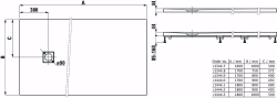 Bild von Laufen SOLUTIONS - Duschwanne, aus Verbundwerkstoff Marbond, rechteckig, Ablauf Seite, 000 weiss, 1800 x 1000 x 44, Art.Nr. : H2144430000001