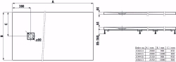 Bild von Laufen SOLUTIONS - Duschwanne, aus Verbundwerkstoff Marbond, rechteckig, Ablauf Seite, 000 weiss, 2000 x 900 x 44, Art.Nr. : H2144440000001