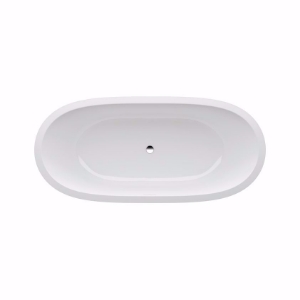 Bild von Laufen ALESSI ONE - Badewanne, aus Mineralgusswerkstoff Sentec, Einbauversion, mit Mittelablauf, mit Fussgestell, 000 weiss, mit LED Licht, 1998 x 998 x 960, Art.Nr. : H2459710006151
