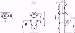 Bild von Laufen ALESSI ONE - Absauge-Urinal, Wasserzulauf innen, Ausführung für Deckel, 400 LCC-weiss, 325 x 290 x 585, Art.Nr. : H8409714000001