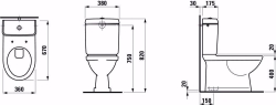 Bild von Laufen MODERNA R - Stand-WC für Spülkasten, Tiefspüler, mit Spülrand, Abgang S15 verdeckt, 000 weiss, 670 x 360 x 400, Art.Nr. : H8235410000001