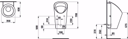 Bild von Laufen LEMA - Absauge-Urinal, Wasserzulauf innen, mit elektronischer Steuerung, Batteriebetrieb (6V), 000 weiss, 350 x 400 x 700, Art.Nr. : H8401940000001