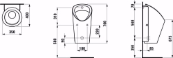 Bild von Laufen LEMA - Absauge-Urinal, Wasserzulauf innen, 000 weiss, 350 x 400 x 700, Art.Nr. : H8401970000001