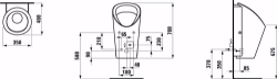 Bild von Laufen LEMA - Absauge-Urinal, Wasserzulauf innen, mit elektronischer Steuerung, Netzbetrieb (230V), mit Bluetooth Modul, 400 LCC-weiss, 350 x 400 x 700, Art.Nr. : H8401994000001