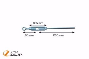 Picture of Zip-Clip M10 TURNBUCKLE MIT M10 GEWINDE UND GESCHLOSSENEM AUGENLAGER - 100/125/260MM , Art.Nr. : ZIP-TB20