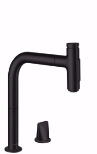 Bild von Hansgrohe Metris Select M71 2-Loch Einhebel-Küchenmischer 200, Ausziehbrause, 2jet, sBox, Mattschwarz , Art.Nr. : 73818670