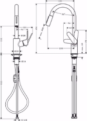Bild von Hansgrohe Focus M41 Einhebel-Küchenmischer 240, Ausziehbrause, 2jet, Mattschwarz , Art.Nr. : 31815670