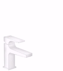 Bild von Hansgrohe Metropol Einhebel-Waschtischmischer 100 mit Hebelgriff und Push-Open Ablaufgarnitur für Handwaschbecken, Mattweiß , Art.Nr. : 32500700