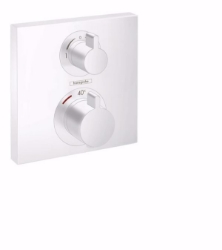 Bild von Hansgrohe Ecostat Square Thermostat Unterputz für 2 Verbraucher, Mattweiß , Art.Nr. : 15714700