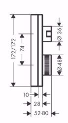 Bild von AXOR Edge Thermostat Unterputz mit Ab- und Umstellventil, chrom , Art.Nr. : 46760000