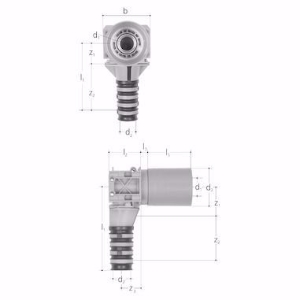 Picture of GF-JRG SANIPEX Dose 90° mit Verlängerung 3/4"-20 mm , Art.Nr. : 5400.370
