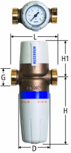 Bild von Nussbaum 11013 Druckreduzierventil ohne Anschlussverschraubungen Einstellbereich 1 bis 5 bar, Grösse: 15 (½), Art.Nr. 11013.34