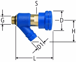 Bild von Nussbaum 22065 Entleerventil, Grösse: ⅜, Art.Nr. 22065.03 - Nachfolgeprodukt 22066.03 - Nachfolger 22066.03
