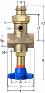 Bild von Nussbaum 22152 Batterieventil mit Optipress-Aquaplus-Anschlussverschraubung 92020 / 92021, Grösse: 1½ x 28, Art.Nr. 22152.27