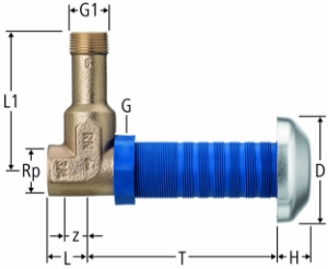Bild von Nussbaum 23134 Unterputz-Eckventil für den direkten Anschluss von Wasserzählern, Grösse: ¾, Art.Nr. 23134.05