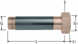Bild von Nussbaum  92002 Optifitt-Serra-Anschlussverschraubung mit langem Aussengewinde und Gewindeschutz, Grösse: ½ x ¾, Art.Nr. 92002.24