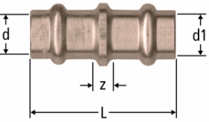 Bild von Nussbaum  81124 Optipress-Aquaplus-Übergang auf alte Kupferrohre, Grösse: 12 x 10, Art.Nr. 81124.20