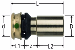 Bild von Nussbaum  84234 Optiflex-Flowpress-Übergang auf Optipress-Aquaplus, mit Einsteckende, Grösse: 16 x 15, Art.Nr. 84234.21