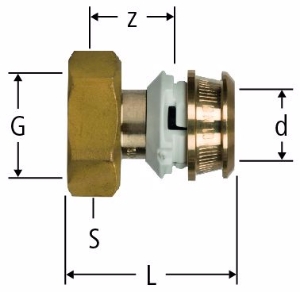Bild von Nussbaum  84250 Optiflex-Flowpress-Verteileranschluss für 1-LU-Rohre, Grösse: ¾ x 16x3.8, Art.Nr. 84250.11