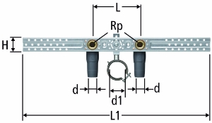 Bild von Nussbaum  85113 Optiflex-Profix-Anschluss-Set für Waschtisch, Grösse: 16 x 153, Art.Nr. 85113.22