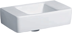 Bild von Geberit Renova Plan Handwaschbecken ohne Hahnloch, Überlauf KeraTect, weiss, 40x25cm, Art.Nr. : 272141600