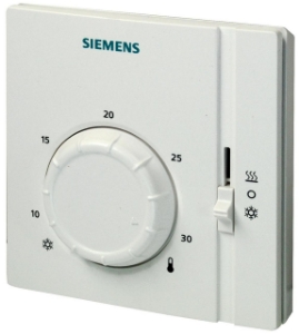 Bild von Siemens Elektromechanischer Raumthermostat mit Wahlschalter Heizen/Aus/Kühlen, 1 Ausgang, Art.Nr.: RAA41