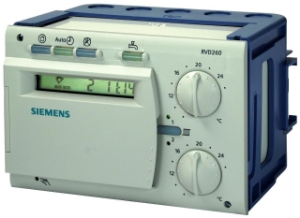 Bild von Siemens Regler‚ 14 programmierte Anlagentypen, Anleitungen in de‚ en, fr‚ it‚ da, fi, sv, Art.Nr.: RVD260-A