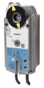 Bild von Siemens Luftklappen-Drehantrieb, AC/DC 24 V, DC 0…10 V, 7 Nm, Federrücklauf 90/15 s, 2 Hilfsschalter, Art.Nr.: GMA166.1E