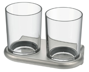 Bild von Bodenschatz - Doppelglashalter NIA ADESIO Klarglas, Montage Kleben oder, Art.Nr. : BA57NG215