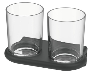 Bild von Bodenschatz - Doppelglashalter NIA ADESIO Klarglas, Montage Kleben oder, Art.Nr. : BA57SM215