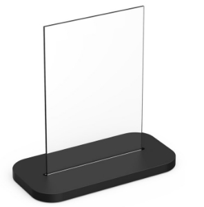 Picture of Bodenschatz - Adesio Display 500x250 mit Grundplatte dunkelgrau Einscheiben-Sicherheitsglas (ESG) 8 mm Glas auswechselbar in Klemmprofil für Klebevorführungen und Schulungszwecke , Art.Nr. : BA40XX698