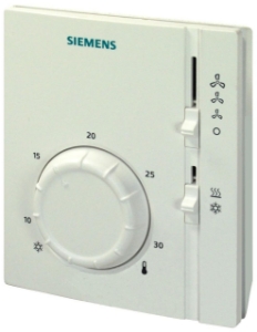 Picture of Siemens Elektromechanischer Raumthermostat für 2-Rohr-Ventilatorkonvektoren, Wahlschalter Heizen/Kühlen, Art.Nr.: RAB11