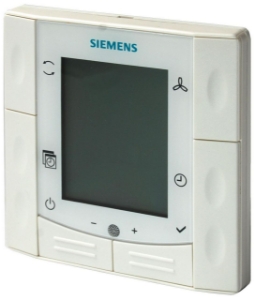 Bild von Siemens Unterputz-Raumthermostat für 2-/4-Rohr-FCU mit Ein/Aus-Ausgang, Wochenzeitprogramm, Infrarot-Fernste, Art.Nr.: RDF600T