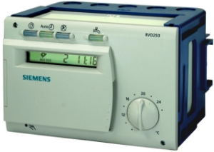Bild von Siemens Regler‚ 28 programmierte Anlagentypen, Anleitungen in de‚ en, fr‚ it‚ da, fi, sv, Art.Nr.: RVD250-A