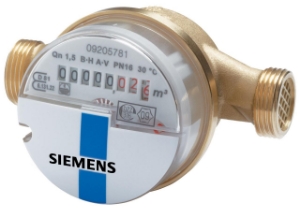 Bild von Siemens Mechanischer Wasserzähler, Aufputz mit Modulschacht, 2,5 m³/h, 80 mm, G  3/4 ", kalt, Art.Nr.: WFK30.D080