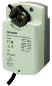 Bild von Siemens Luftklappen-Drehantrieb, AC/DC 24 V, 2 Nm, DC 0...10 V, Federrücklauf 30/15 s, Art.Nr.: GQD161.1A