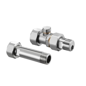 Bild von Oventrop - Isolier-Ausgleichs- und Absperrset DN 20, G 1 ÜM x G 1/2 AG, Ms, flachdichtend, Art.Nr. : 1016256