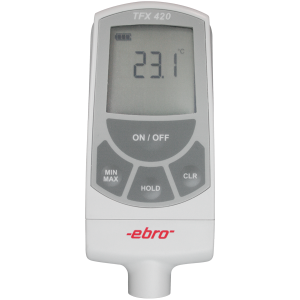 Picture of Ebro Electronic TFX 420+TPX 300 Thermometer, min/max/hold, mit glasummanteltem Stabmessfühler NL120/3mm, -50°C/+300°C, Lemo, Art.Nr. : 1340-5429