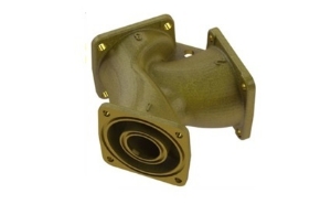 Bild von SoftWater Y-Flansch, Nussbaum- kompatibel: Ja, Anschluss: DN40/50, Länge (H2): 144 mm, Lochabstand: 80 mm, Art.Nr. : 7027